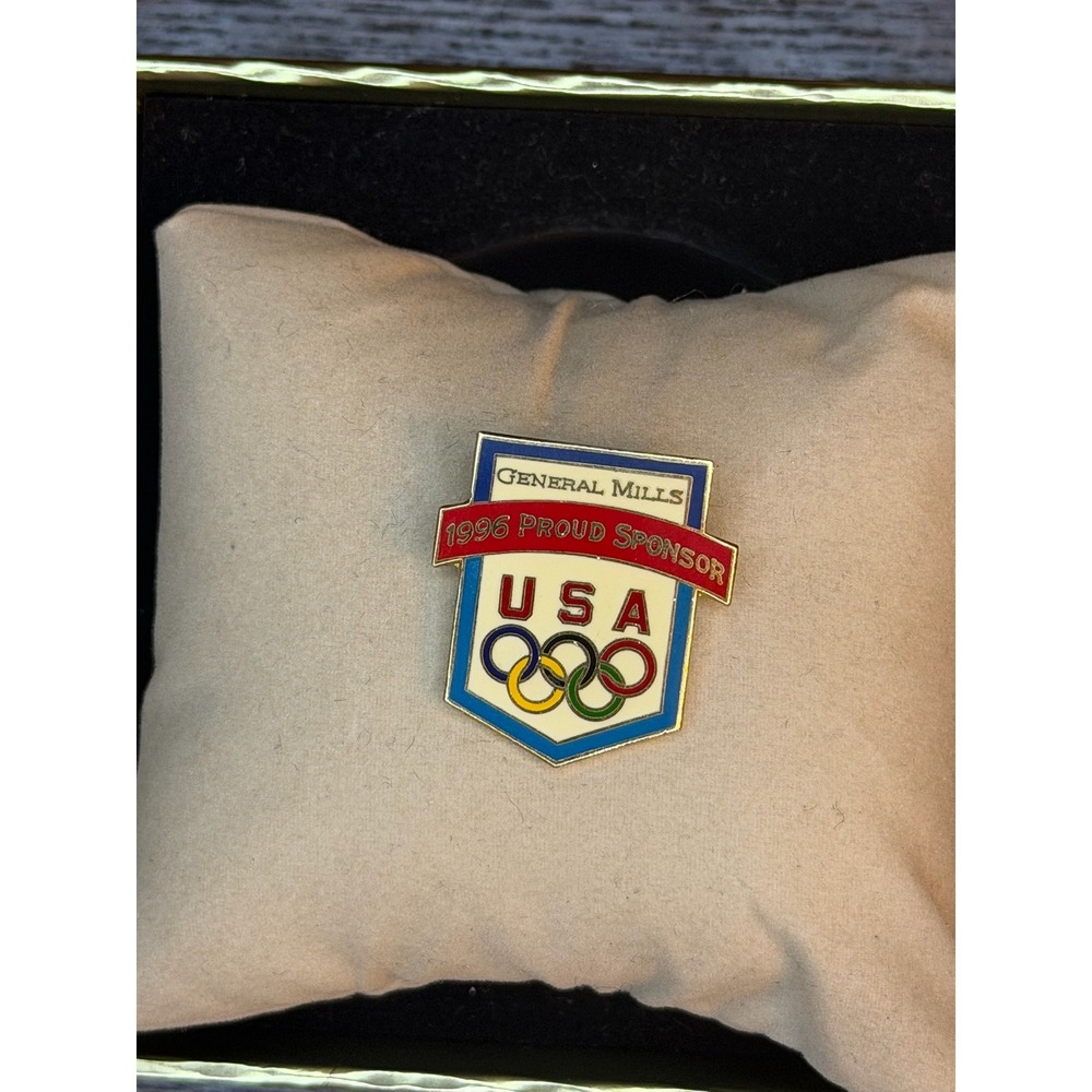 Vintage 1996 USA Olympics General Mills Proud Sponsor Enamel Lapel Pin Atlanta